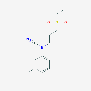 molecular formula C14H20N2O2S B2727543 (3-乙基苯基)-(3-乙基磺酰基丙基)氰胺 CAS No. 1465374-03-1