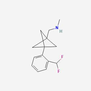 molecular formula C14H17F2N B2727581 1-[3-[2-(Difluoromethyl)phenyl]-1-bicyclo[1.1.1]pentanyl]-N-methylmethanamine CAS No. 2287289-22-7