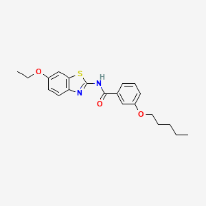 molecular formula C21H24N2O3S B2727584 N-(6-ethoxybenzo[d]thiazol-2-yl)-3-(pentyloxy)benzamide CAS No. 477553-90-5