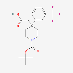 molecular formula C19H24F3NO4 B2727585 2-{1-[(tert-Butoxy)carbonyl]-4-[3-(trifluoromethyl)phenyl]piperidin-4-yl}acetic acid CAS No. 644982-59-2