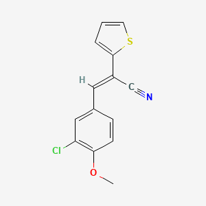 molecular formula C14H10ClNOS B2727587 (E)-3-(3-chloro-4-methoxyphenyl)-2-(2-thienyl)-2-propenenitrile CAS No. 900019-72-9