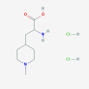 molecular formula C9H20Cl2N2O2 B2727589 2-Amino-3-(1-methylpiperidin-4-yl)propanoic acid;dihydrochloride CAS No. 2567496-01-7