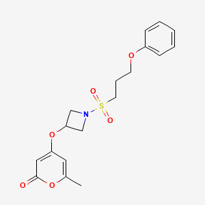 6-methyl-4-((1-((3-phenoxypropyl)sulfonyl)azetidin-3-yl)oxy)-2H-pyran-2-one