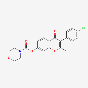 molecular formula C21H18ClNO5 B2727602 3-(4-chlorophenyl)-2-methyl-4-oxo-4H-chromen-7-yl morpholine-4-carboxylate CAS No. 573707-99-0