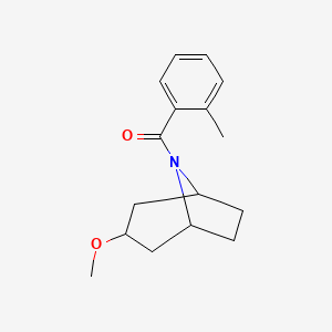molecular formula C16H21NO2 B2727608 ((1R,5S)-3-methoxy-8-azabicyclo[3.2.1]octan-8-yl)(o-tolyl)methanone CAS No. 2320146-96-9