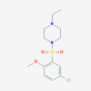 molecular formula C13H19ClN2O3S B272761 1-[(5-Chloro-2-methoxyphenyl)sulfonyl]-4-ethylpiperazine 