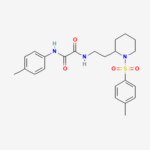 molecular formula C23H29N3O4S B2727634 N1-(p-tolyl)-N2-(2-(1-tosylpiperidin-2-yl)ethyl)oxalamide CAS No. 898415-35-5