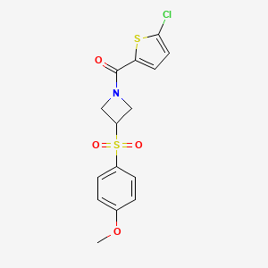 molecular formula C15H14ClNO4S2 B2727641 (5-Chlorothiophen-2-yl)(3-((4-methoxyphenyl)sulfonyl)azetidin-1-yl)methanone CAS No. 1797085-76-7