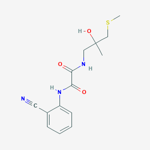 molecular formula C14H17N3O3S B2727652 N1-(2-cyanophenyl)-N2-(2-hydroxy-2-methyl-3-(methylthio)propyl)oxalamide CAS No. 1448071-00-8