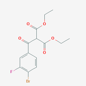 molecular formula C14H14BrFO5 B2727653 1,3-Diethyl 2-(4-bromo-3-fluorobenzoyl)propanedioate CAS No. 1803608-95-8