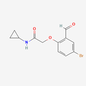 molecular formula C12H12BrNO3 B2727657 2-(4-溴-2-甲酰基苯氧基)-N-环丙基乙酰胺 CAS No. 926259-87-2