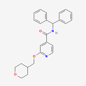 molecular formula C25H26N2O3 B2727667 N-benzhydryl-2-((tetrahydro-2H-pyran-4-yl)methoxy)isonicotinamide CAS No. 2034242-71-0