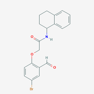 molecular formula C19H18BrNO3 B2727668 2-(4-溴-2-甲酰基苯氧基)-N-(1,2,3,4-四氢萘-1-基)乙酰胺 CAS No. 753477-16-6