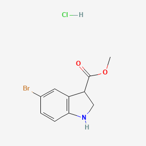 molecular formula C10H11BrClNO2 B2727670 Methyl 5-bromo-2,3-dihydro-1H-indole-3-carboxylate;hydrochloride CAS No. 2287283-62-7
