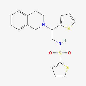 molecular formula C19H20N2O2S3 B2727674 N-(2-(3,4-二氢异喹啉-2(1H)-基)-2-(噻吩-2-基)乙基)噻吩-2-磺酰胺 CAS No. 898407-90-4