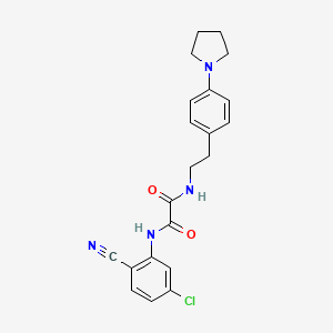 molecular formula C21H21ClN4O2 B2727683 N1-(5-chloro-2-cyanophenyl)-N2-(4-(pyrrolidin-1-yl)phenethyl)oxalamide CAS No. 954012-21-6