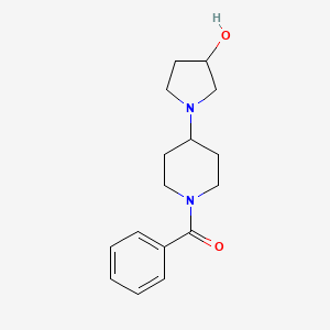 molecular formula C16H22N2O2 B2727687 (4-(3-Hydroxypyrrolidin-1-yl)piperidin-1-yl)(phenyl)methanone CAS No. 2034468-28-3