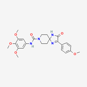 molecular formula C24H28N4O6 B2727688 2-(4-甲氧基苯基)-3-氧代-N-(3,4,5-三甲氧基苯基)-1,4,8-三氮杂螺[4.5]癸-1-烯-8-甲酰胺 CAS No. 1216678-62-4