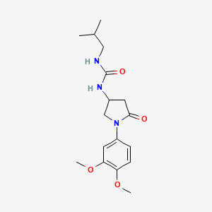 molecular formula C17H25N3O4 B2727697 1-(1-(3,4-二甲氧基苯基)-5-氧代吡咯烷-3-基)-3-异丁基脲 CAS No. 894045-41-1