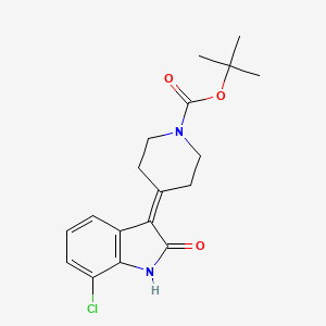 molecular formula C18H21ClN2O3 B2727700 Tert-butyl 4-(7-chloro-2-oxo-1H-indol-3-ylidene)piperidine-1-carboxylate CAS No. 2470437-84-2
