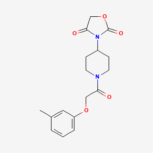 molecular formula C17H20N2O5 B2727707 3-(1-(2-(间甲苯氧)乙酰)哌啶-4-基)噁唑烷-2,4-二酮 CAS No. 2309804-27-9