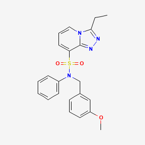 molecular formula C22H22N4O3S B2727715 3-ethyl-N-[(3-methoxyphenyl)methyl]-N-phenyl-[1,2,4]triazolo[4,3-a]pyridine-8-sulfonamide CAS No. 1251615-18-5