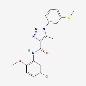 molecular formula C18H17ClN4O2S B2727721 N-(5-chloro-2-methoxyphenyl)-5-methyl-1-(3-methylsulfanylphenyl)triazole-4-carboxamide CAS No. 895647-86-6