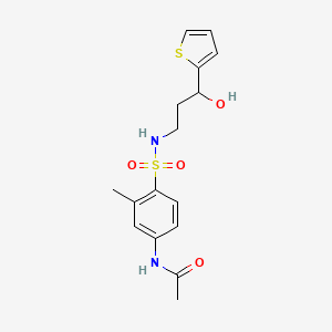 molecular formula C16H20N2O4S2 B2727722 N-(4-(N-(3-hydroxy-3-(thiophen-2-yl)propyl)sulfamoyl)-3-methylphenyl)acetamide CAS No. 1448131-90-5