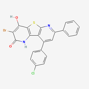 3-bromo-9-(4-chlorophenyl)-4-hydroxy-7-phenylpyrido[2',3':4,5]thieno[2,3-b]pyridin-2(1H)-one
