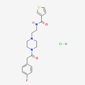 N-(2-(4-(2-(4-fluorophenyl)acetyl)piperazin-1-yl)ethyl)thiophene-3-carboxamide hydrochloride
