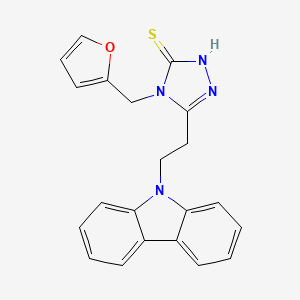 molecular formula C21H18N4OS B2727731 5-(2-咔唑-9-基乙基)-4-(2-呋喃甲基)-1,2,4-三唑-3-硫醇 CAS No. 537017-36-0