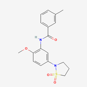 N-(5-(1,1-dioxidoisothiazolidin-2-yl)-2-methoxyphenyl)-3-methylbenzamide