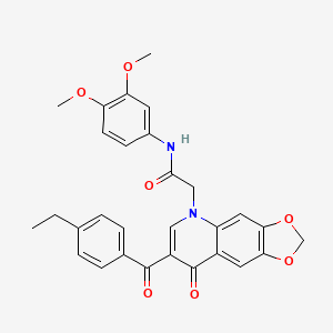 N-(3,4-dimethoxyphenyl)-2-(7-(4-ethylbenzoyl)-8-oxo-[1,3]dioxolo[4,5-g]quinolin-5(8H)-yl)acetamide