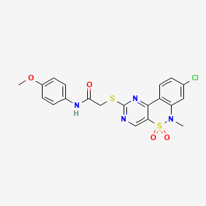 2-[(8-chloro-6-methyl-5,5-dioxido-6H-pyrimido[5,4-c][2,1]benzothiazin-2-yl)thio]-N-(4-methoxyphenyl)acetamide