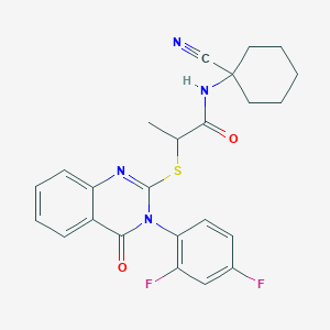 molecular formula C24H22F2N4O2S B2727749 N-(1-cyanocyclohexyl)-2-[3-(2,4-difluorophenyl)-4-oxoquinazolin-2-yl]sulfanylpropanamide CAS No. 854043-81-5