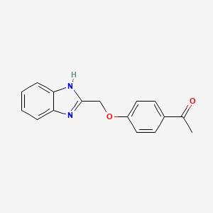 molecular formula C16H14N2O2 B2727752 1-[4-(1H-benzimidazol-2-ylmethoxy)phenyl]ethanone CAS No. 146535-11-7; 380644-81-5