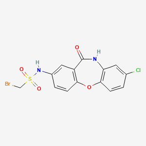 molecular formula C14H10BrClN2O4S B2727759 1-bromo-N-(8-chloro-11-oxo-10,11-dihydrodibenzo[b,f][1,4]oxazepin-2-yl)methanesulfonamide CAS No. 922089-50-7