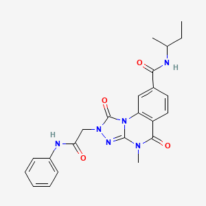molecular formula C23H24N6O4 B2727767 2-(2-苯胺基-2-氧乙基)-N-(叔丁基)-4-甲基-1,5-二氧-1,2,4,5-四氢[1,2,4]三唑并[4,3-a]喹唑-8-甲酸酰胺 CAS No. 1207058-75-0