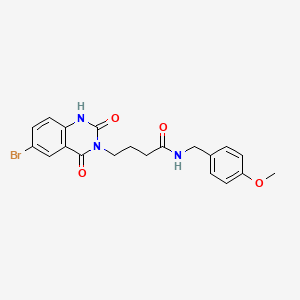 molecular formula C20H20BrN3O4 B2727773 4-(6-溴-2,4-二氧代-1,2-二氢喹唑啉-3(4H)-基)-N-(4-甲氧基苯甲基)丁酰胺 CAS No. 892285-52-8