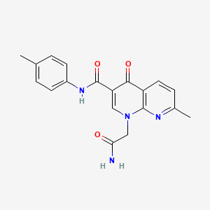 molecular formula C19H18N4O3 B2727794 1-(2-amino-2-oxoethyl)-7-methyl-4-oxo-N-(p-tolyl)-1,4-dihydro-1,8-naphthyridine-3-carboxamide CAS No. 1251598-56-7