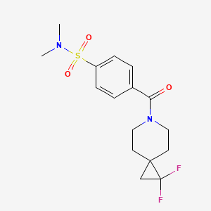 molecular formula C16H20F2N2O3S B2727801 4-(1,1-二氟-6-氮杂螺[2.5]辛烷-6-羰基)-N,N-二甲基苯磺酰胺 CAS No. 2320898-06-2