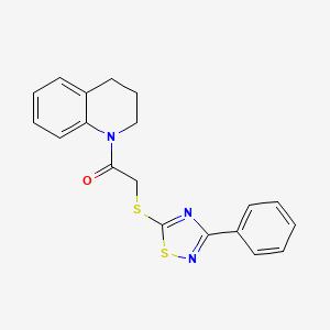 molecular formula C19H17N3OS2 B2727803 1-(3,4-二氢喹啉-1(2H)-基)-2-((3-苯基-1,2,4-噻二唑-5-基)硫)乙酮 CAS No. 864855-92-5