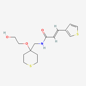 molecular formula C15H21NO3S2 B2727815 (E)-N-((4-(2-hydroxyethoxy)tetrahydro-2H-thiopyran-4-yl)methyl)-3-(thiophen-3-yl)acrylamide CAS No. 2321335-89-9