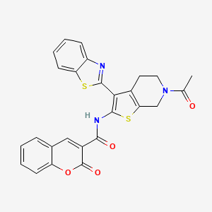 molecular formula C26H19N3O4S2 B2727816 N-(6-乙酰基-3-(苯并[d]噻唑-2-基)-4,5,6,7-四氢噻吩[2,3-c]吡啶-2-基)-2-氧代-2H-香豆素-3-羧酰胺 CAS No. 864859-63-2