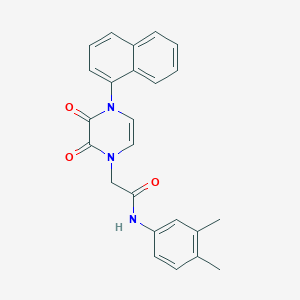 molecular formula C24H21N3O3 B2727829 N-(3,4-二甲基苯基)-2-(萘-1-基-2,3-二氧代吡嗪-1-基)乙酰胺 CAS No. 898463-72-4