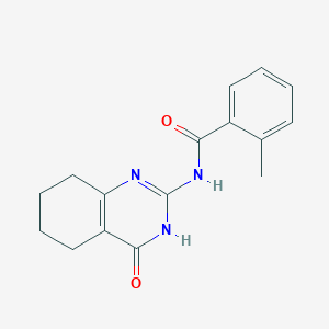molecular formula C16H17N3O2 B2727831 2-methyl-N-(4-oxo-3,4,5,6,7,8-hexahydro-2-quinazolinyl)benzenecarboxamide CAS No. 338416-23-2
