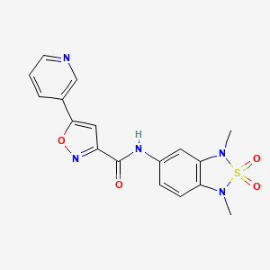 N-(1,3-dimethyl-2,2-dioxido-1,3-dihydrobenzo[c][1,2,5]thiadiazol-5-yl)-5-(pyridin-3-yl)isoxazole-3-carboxamide
