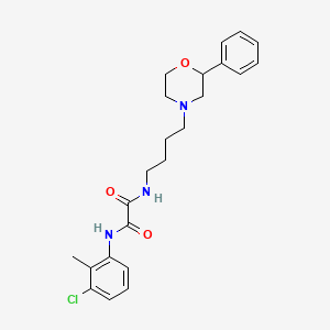 molecular formula C23H28ClN3O3 B2727834 N1-(3-chloro-2-methylphenyl)-N2-(4-(2-phenylmorpholino)butyl)oxalamide CAS No. 953942-65-9