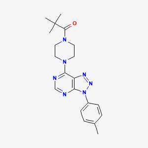 2,2-dimethyl-1-(4-(3-(p-tolyl)-3H-[1,2,3]triazolo[4,5-d]pyrimidin-7-yl)piperazin-1-yl)propan-1-one