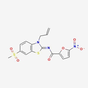 molecular formula C16H13N3O6S2 B2727838 (Z)-N-(3-allyl-6-(methylsulfonyl)benzo[d]thiazol-2(3H)-ylidene)-5-nitrofuran-2-carboxamide CAS No. 865175-53-7